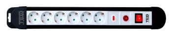 6 Outlet Power Strip with Lighting Switch & Protection