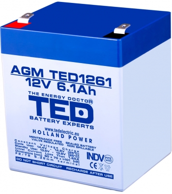 AGM Battery TED1261F2 12V 6.1Ah