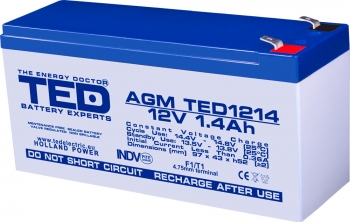 AGM Battery TED1214F1 12V 1.4Ah