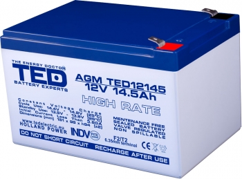 AGM Battery TED12145HRF2 12V 14.5Ah High Rate