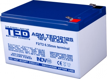 AGM Battery TED12125F2 12V 12.5Ah