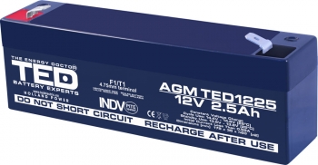 AGM Battery TED1225F1 12V 2.5Ah