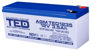 AGM Battery TED1235F1 12V 3.5Ah