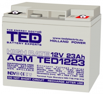 AGM TED1223HRM5 12V 23Ah High Rate