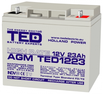 AGM TED1223HRF3 12V 23Ah High Rate