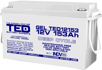 GEL Battery TED12153M8 12V 153Ah